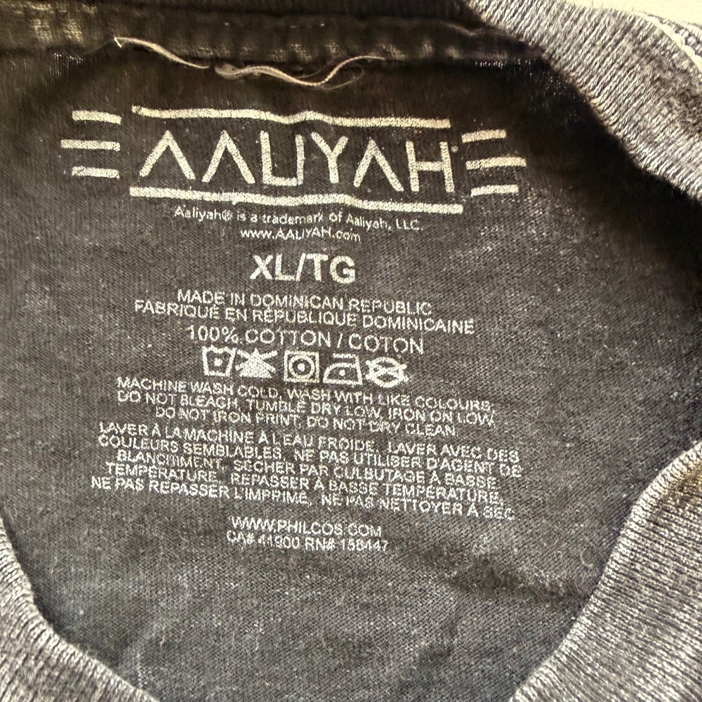 Aaliyah Men Princess of R&B Graphic T-Shirt XL Black Acid Wash Tee Hip Hop Retro - Picture 5 of 6